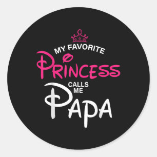 Meine Lieblingsprinzessin nennt mich Papa Daughter Runder Aufkleber