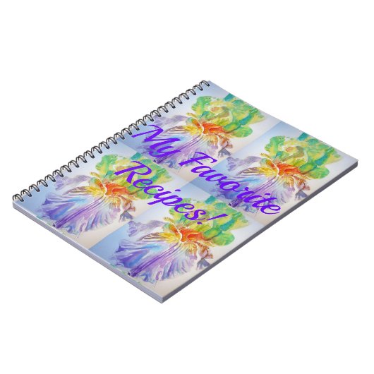 Meine Lieblingsrezepte Iris Blume Notebook Notizblock (Linke Seite)