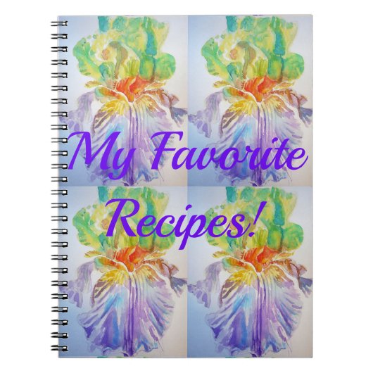Meine Lieblingsrezepte Iris Blume Notebook Notizblock (Vorderseite)