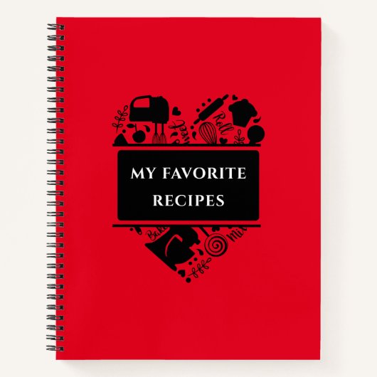 Meine Lieblingsrezepte Kochrezepte Notizblock (Vorderseite)