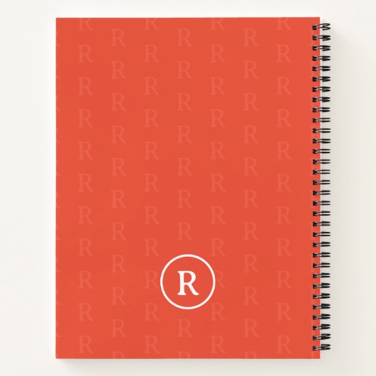 Meine Lieblingsrezepte Mit Monogramm orange Notizblock (Rückseite)