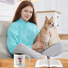 Meine Lieblingssachen Bücher, Hunde, Kaffee Zweifarbige Tasse
