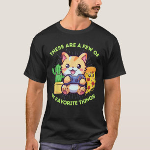 Meine Lieblingssachen Katzen Gaming Pflanzen Pizza T-Shirt