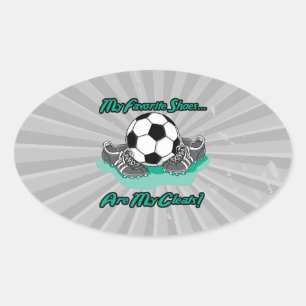 Meine Lieblingsschuhe sind meine Fußballschuhe im Ovaler Aufkleber