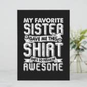 Meine Lieblingsschwester gab mir dieses Shirt Brot Karte (Stehend Vorderseite)