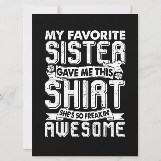 Meine Lieblingsschwester gab mir dieses Shirt Brot Karte (Rückseite)