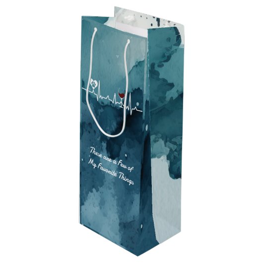 Meine Lieblingssendungen passen und weinen Herzsch Geschenktüte Für Weinflaschen (Vorderseite Schrägansicht)