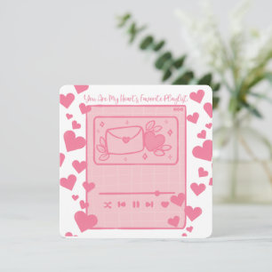 Meine Lieblingsspielliste - Valentinstag-Karte Dankeskarte