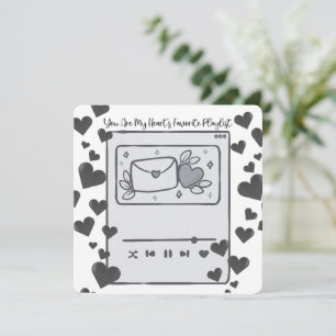 Meine Lieblingsspielliste - Valentinstag-Karte Dankeskarte
