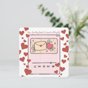 Meine Lieblingswiedergabeliste - Valentinstagskart Dankeskarte