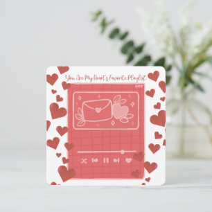 Meine Lieblingswiedergabeliste - Valentinstagskart Dankeskarte