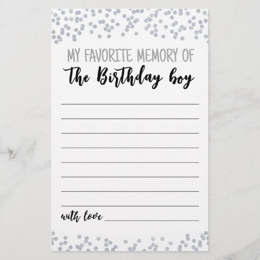 Meine liebste Erinnerung an das Party des Geburtst (Vorderseite)