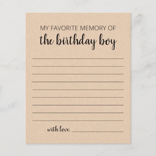 Meine liebste Erinnerung an den Geburtstagskind (Vorderseite)