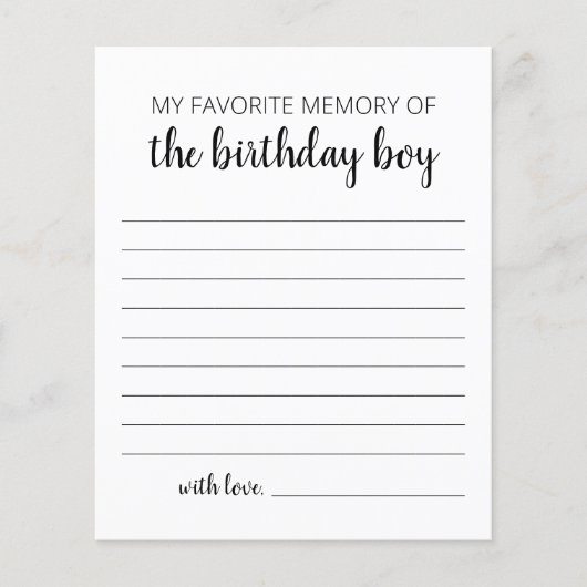 Meine liebste Erinnerung an den Geburtstagskind (Vorderseite)