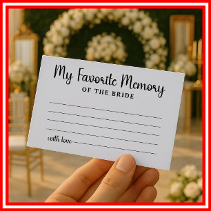 Meine liebste Erinnerung an die Braut Hochzeit Bra Begleitkarte