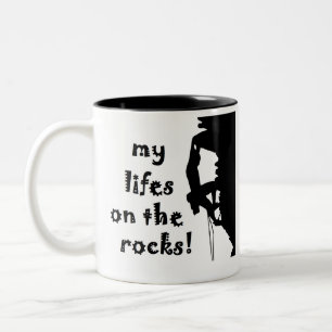 meine lifes auf der FelsenkletternTasse Zweifarbige Tasse