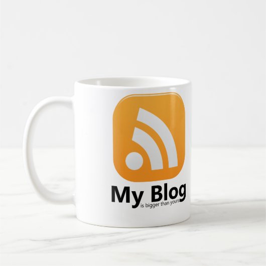 Meine Logo-Kaffee-Tasse des Blog-RSS Kaffeetasse (Links)
