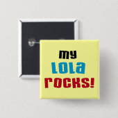 Meine Lola Rocks T - Shirt und Geschenke Button (Vorne & Hinten)