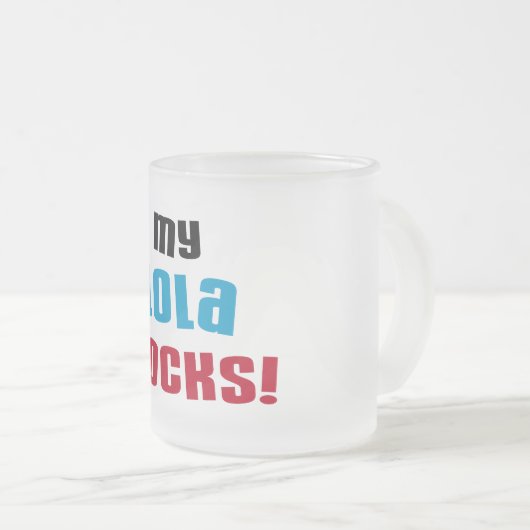 Meine Lola Rocks T - Shirt und Geschenke Mattglastasse (VorderseiteRechts)