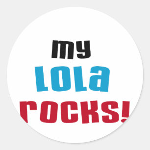 Meine Lola Rocks T - Shirt und Geschenke Runder Aufkleber