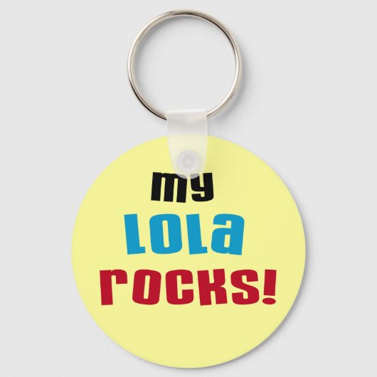 Meine Lola Rocks T - Shirt und Geschenke Schlüsselanhänger (Vorderseite)