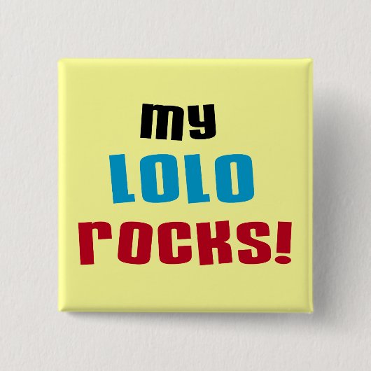 Meine Lolo Rocks T - Shirt und Geschenke Button (Vorderseite)