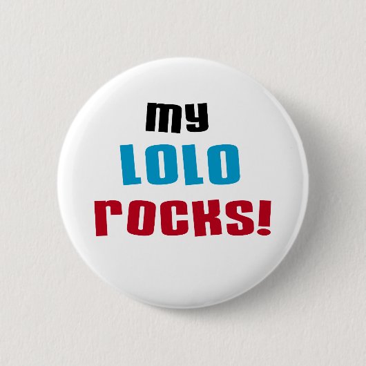 Meine Lolo Rocks T - Shirt und Geschenke Button (Vorderseite)