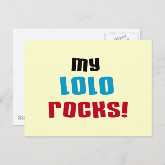 Meine Lolo Rocks T - Shirt und Geschenke Postkarte (Vorne/Hinten)