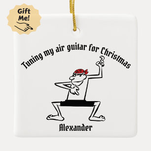 Meine Luftgitarre auf Weihnachten stimmen Keramikornament