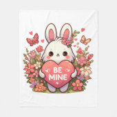 meine, lustige Kaninchen-Valentine-Liebe Fleecedecke (Vorderseite)