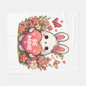 meine, lustige Kaninchen-Valentine-Liebe Fleecedecke (Vorderseite (Horizontal))