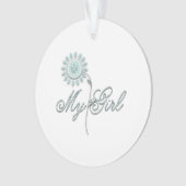 Meine Mädchen-aquamarine Blume Ornament (Vorderseite)