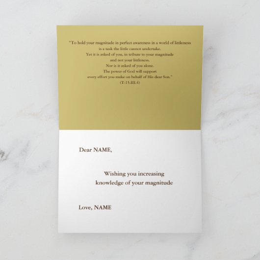 Meine Magnitude an einem Kurs in Wunder Grüße Kart Karte (Innenseite)