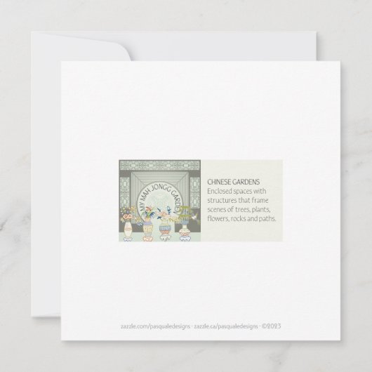 Meine Mah Jongg Garden Flat Card Einladung (Rückseite)