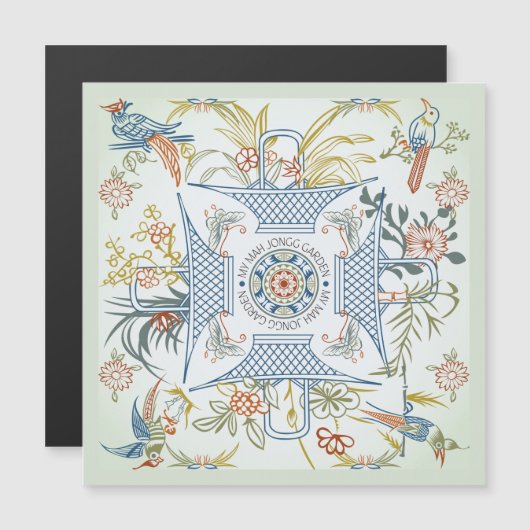 Meine Mah Jongg Garden Magnetkarte (Vorne/Hinten)