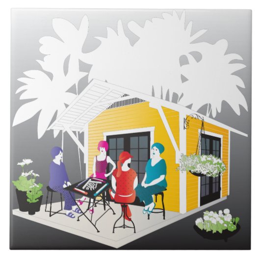 Meine Mah Jongg-Hütte Fliese (Vorderseite)