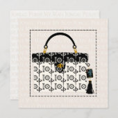 Meine Mah Jongg Purse-Flachkarte Einladung (Vorne/Hinten)