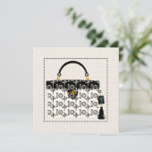 Meine Mah Jongg Purse-Flachkarte Einladung (Stehend Vorderseite)