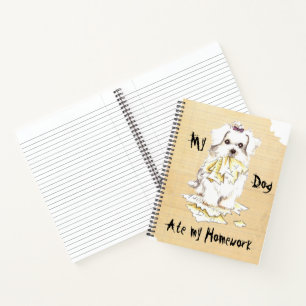 Meine Malteser Ate My Hausaufgaben Notizblock