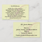 Meine Mama blühe die Rufkarte wieder. Telefonnummerkarte (Vorne/Hinten)