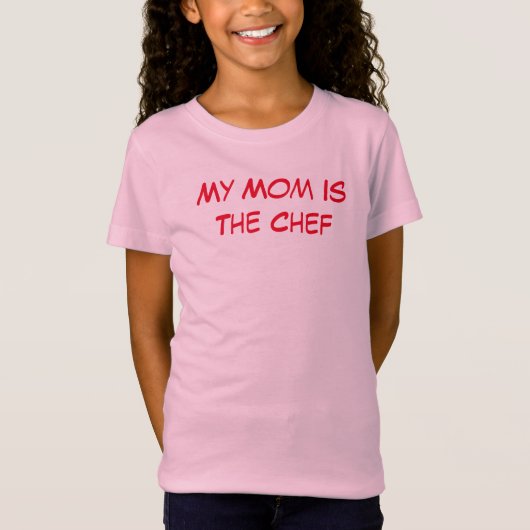 Meine Mama ist der Koch Girls Pink T - Shirt (Vorderseite)