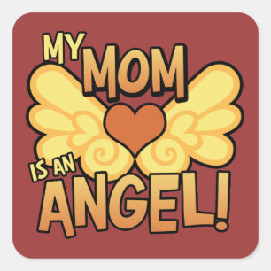 Meine Mama ist ein Angel-Platz-Aufkleber Quadratischer Aufkleber