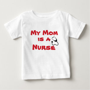 Meine Mama ist ein Krankenschwester-weißer roter Baby T-shirt