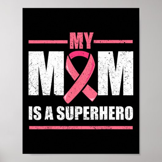Meine Mama ist ein superhero Brustkrebs Shirt Kind Poster (Vorne)