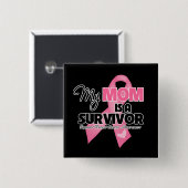 Meine Mama ist ein Überlebender - Brustkrebs Button (Vorne & Hinten)