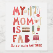 Meine Mama ist Fab Weinetikett (Einzelnes Label)