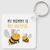 Meine Mama ist Niedliche Bienenkids am Muttertag. Schlüsselanhänger (Rückseite)