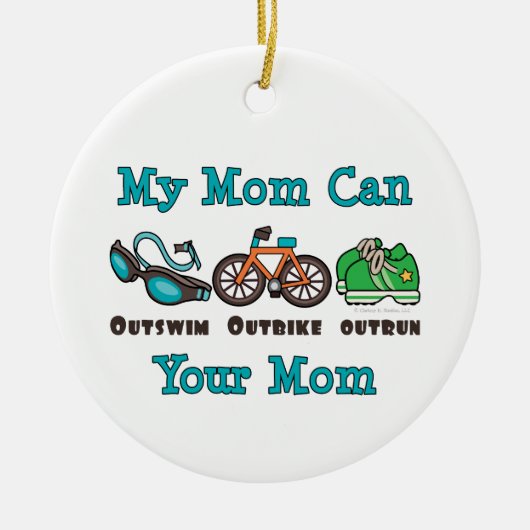 Meine Mama kann Outswim Outbike überholten Keramikornament (Vorne)