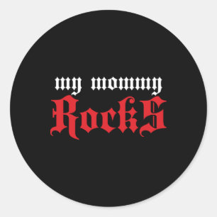 Meine Mama Rocks Son Daughter Runder Aufkleber