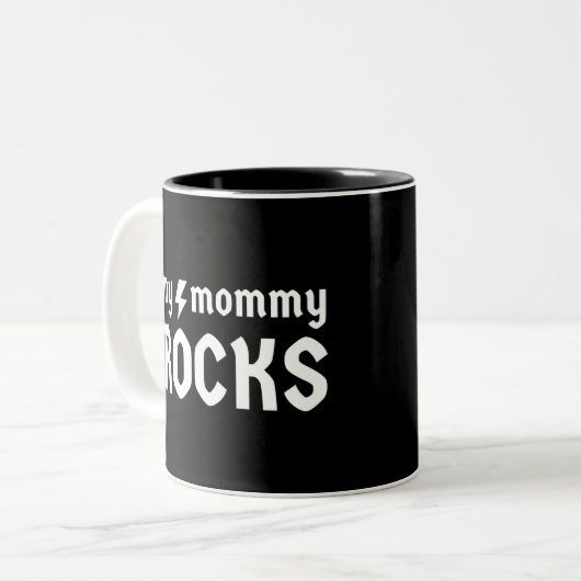 Meine Mama Rocks Zweifarbige Tasse (Vorderseite Links)
